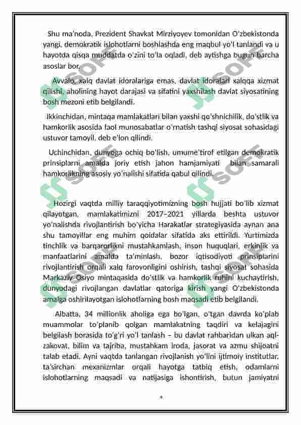 YANGI O’ZBEKISTON TARAQQIYOTI 4