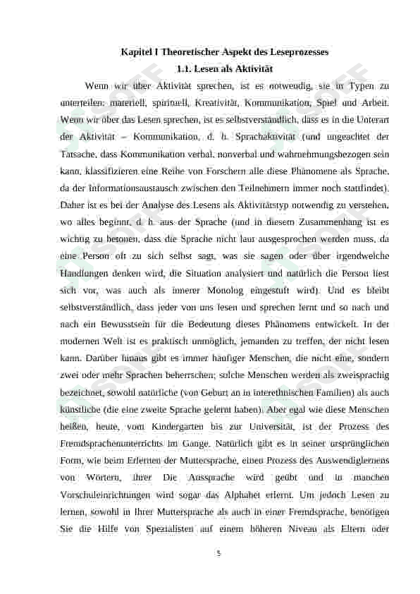 Der Leseprozess 5