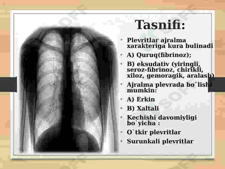 Plevritlar. Etiologiyasi, klinikasi, davolash usullari 5