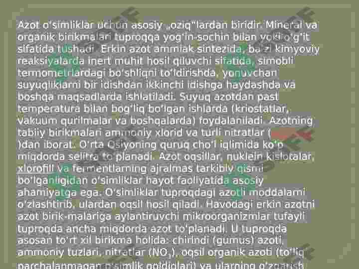 azotning o'simlik hayotida tutgan o'rni 5