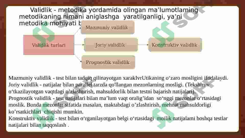 Testning sifati validlik 5