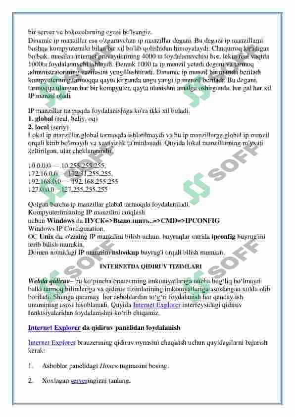 Intrnet tarmoqlari va ulardan foydalanish 5