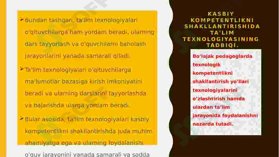 Kasbiy  kompetentlikni shakllantirishida ta'lim texnologiyasining  tadbiqi. 5