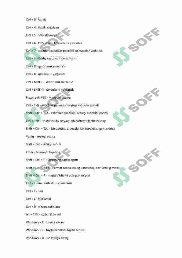Kompyuter tezkor klyavishlar 5