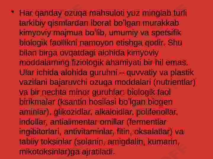 Ovqat mahsulotlarining sifatini gigiyenik baholash 5