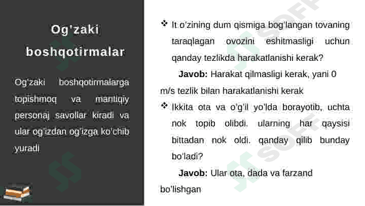 Boshlang’ich sinflarda matematik boshqotirmalar 5