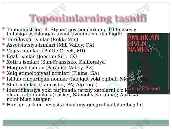 Toponimika. Maxsus tarix fanlari 5