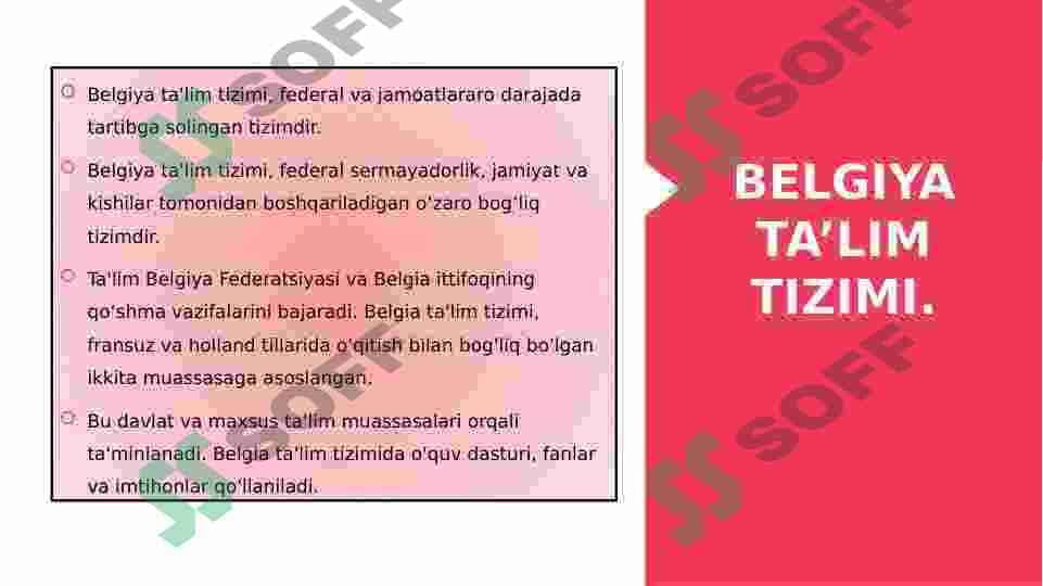 BELGIYA TA’LIM TIZIMI 5