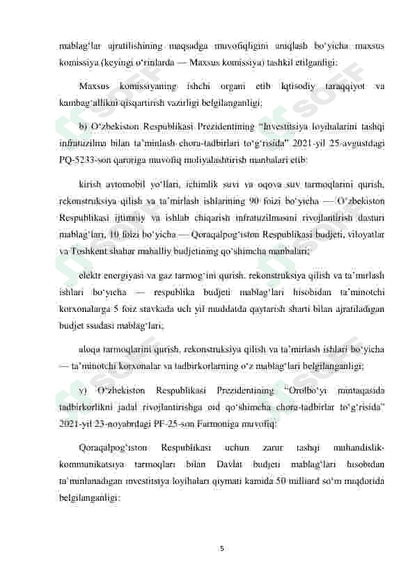 O'zbekiston iqtisodiyotida xorijiy investitisiyalarning tutgan o'rn 5