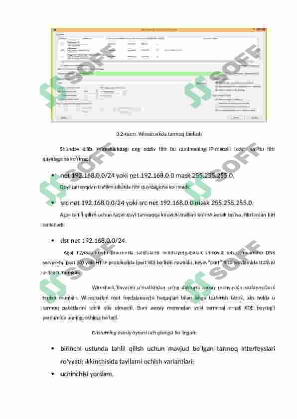 Wireshark ilovasi yordamida IP paketini tahlillash. Sodda autentifikasiyalash usullari 5