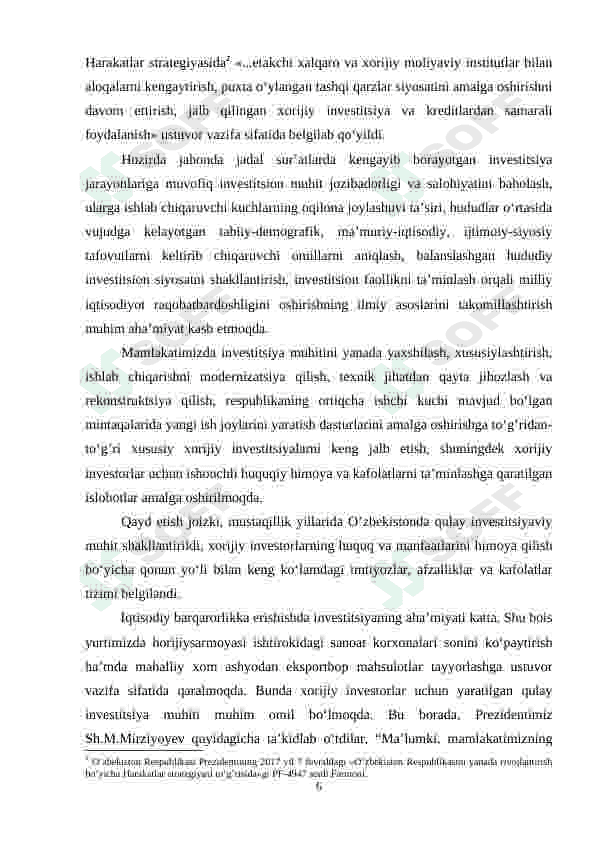 To'g'ridan-to'g'ri xorijiy investitsiyalarning tasniflanishi va ularning milliy iqtisodiyottagi o’rni 5