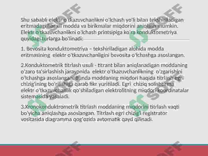 Tuproqni tadqiq qilish usullari . Elektrokimyoviy usullar 5