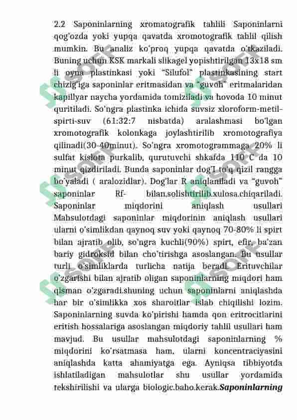 Saponinlar-biolagik faol moddalar 5