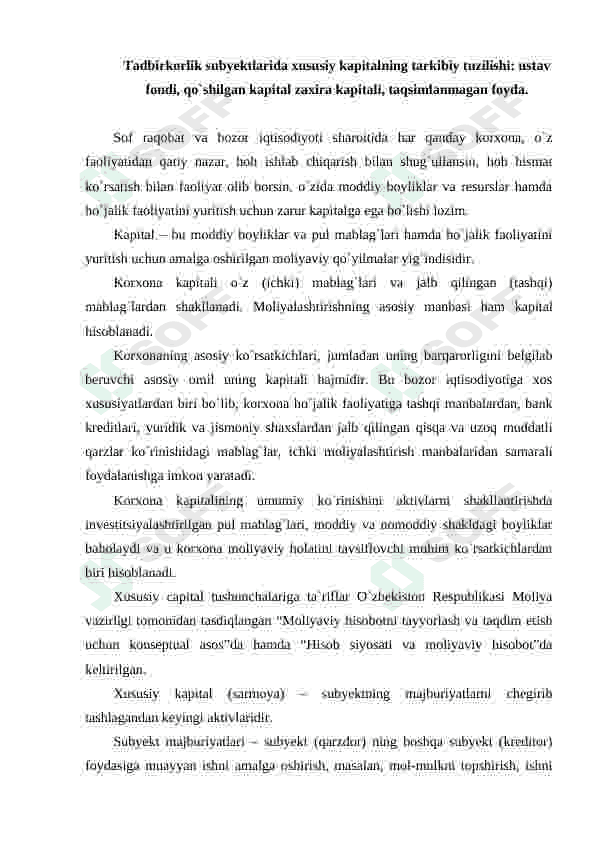 Xususiy kapital va uning samaradorligining tahlili 5