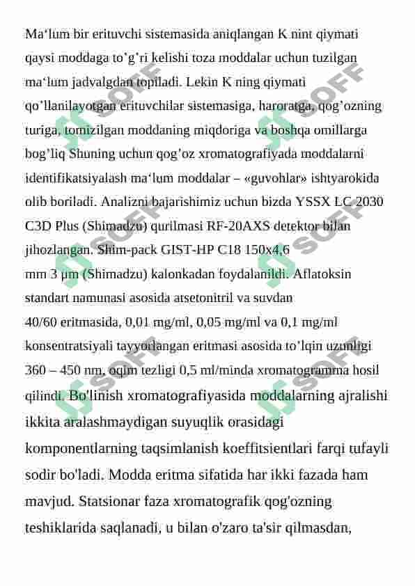 Qog‘ozdagi taqsimlanish xromatografiyasi va uni vitaminlar sofligini aniqlashda qo‘llanilishi 5