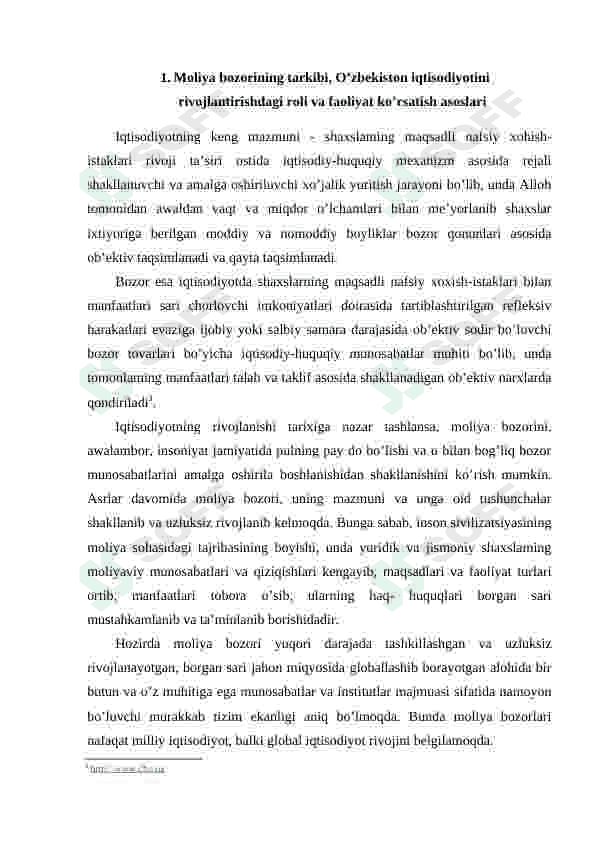 O'zbekistonda moliya bozorining shakllanishi va rivojlanishi 5
