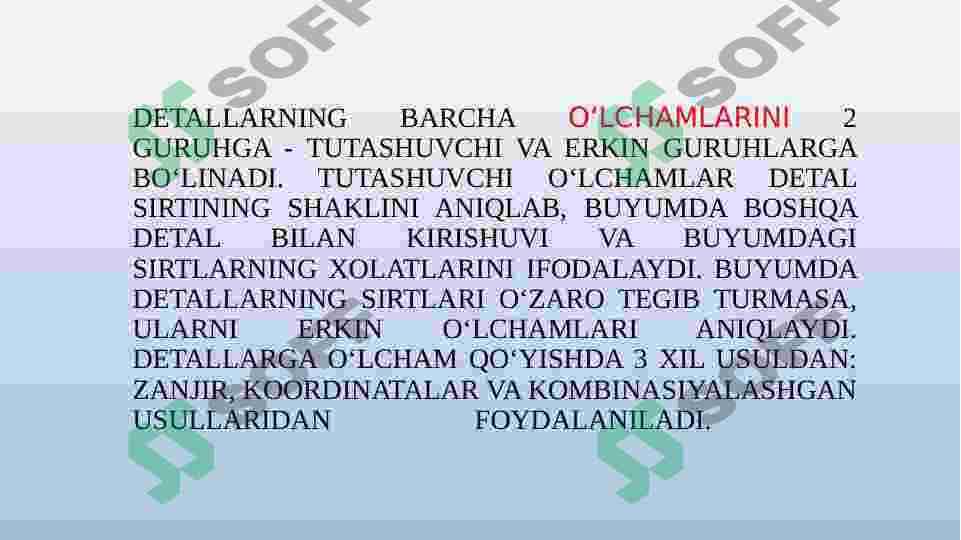 Detallarga o`lcham qo`yish 5
