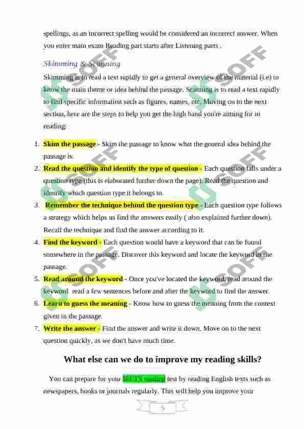 IMPROVING READING AND WRITING SKILLS 5