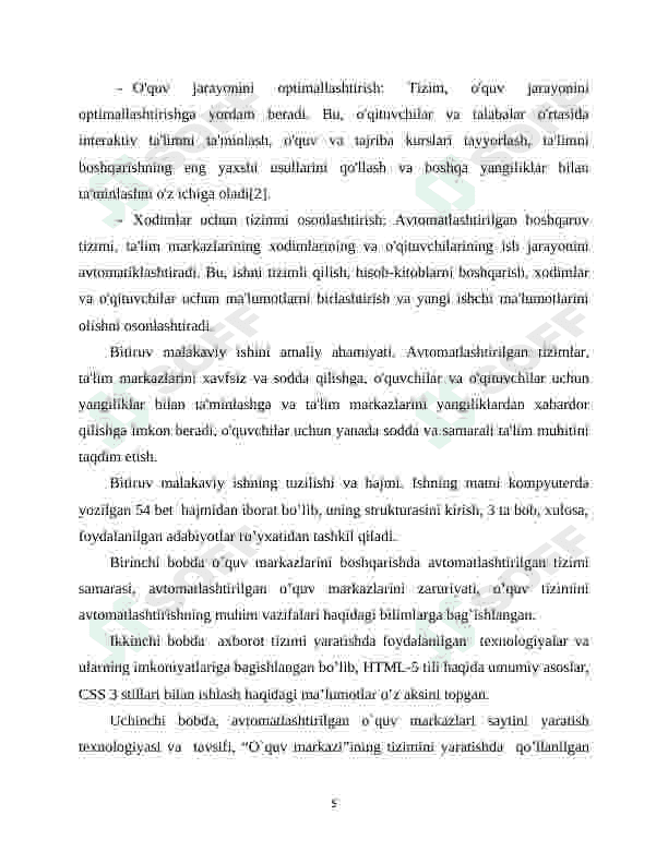 Ta’lim markazlarini avtomatik boshqaruv tizimini yaratish 5