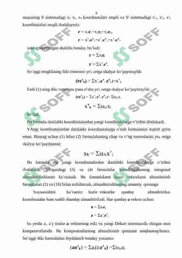 Koordinatalar bo‘yicha tushish usuli. 6