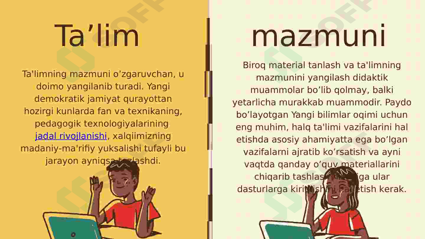 Ta'lim mazmunini tabaqalashtirish 6