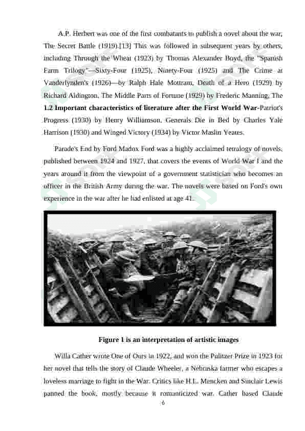 THE STATE OF LITERATURE AFTER THE FIRST WORLD WAR 6