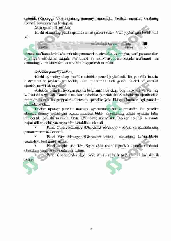 Corel draw dasturida matnlar va jadvallar bilan. ishlash 6