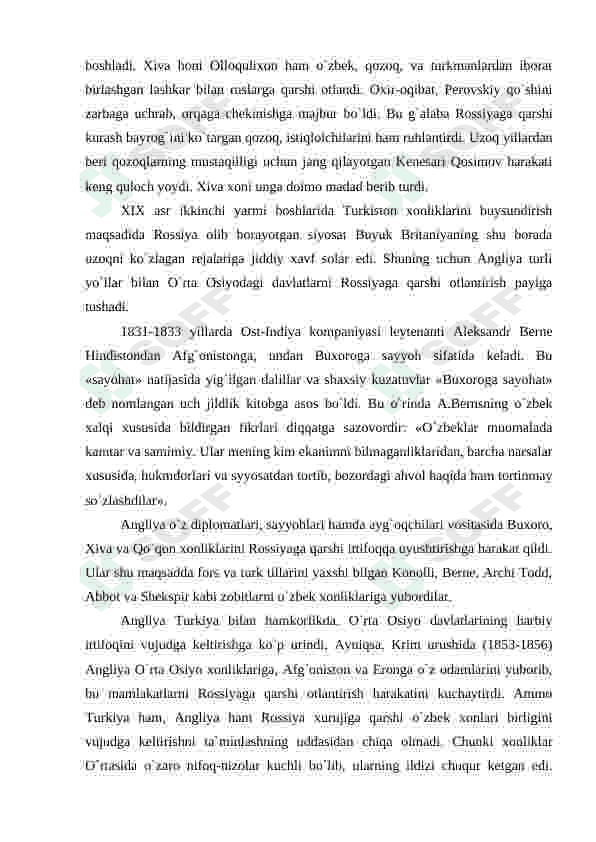 O'zbekistonning eng yangi tarix fanidan TURKISTON O’LKASIDA ROSSIYA IMPERIYASINING MUSTAMLAKACHILIK O’RNI ” mavzusida referat 6