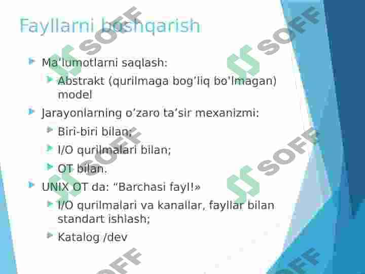 OPERATSION TIZIMLARDA FAYL TIZIMLARI 6