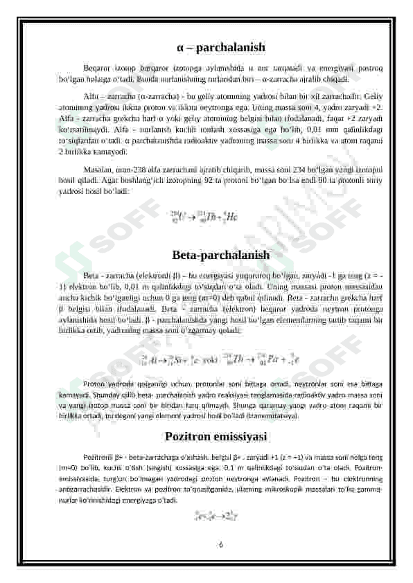 Yadro kimyosining tibbiyotdagi o’rni 6