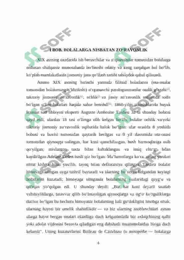 Bolalarga nisbatan zo’ravonlik tushunchasi, shakllari. 6