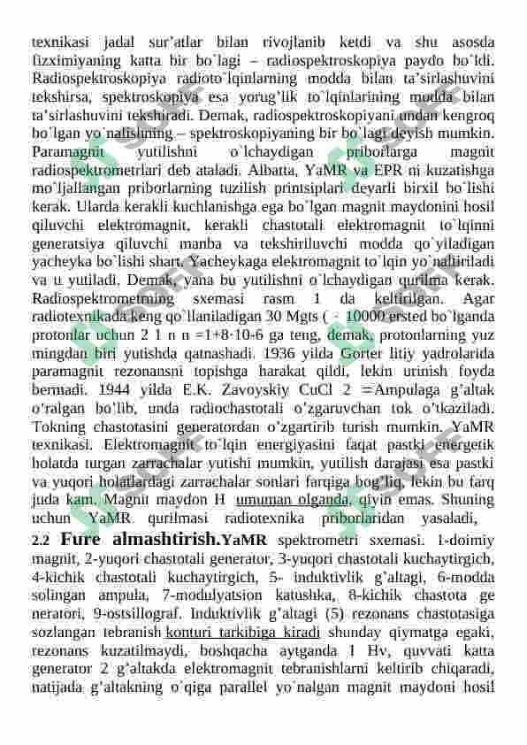 Yadro magnit rezonansi asoslari va dori vositalari tahlilida qo‘llanilishi 6