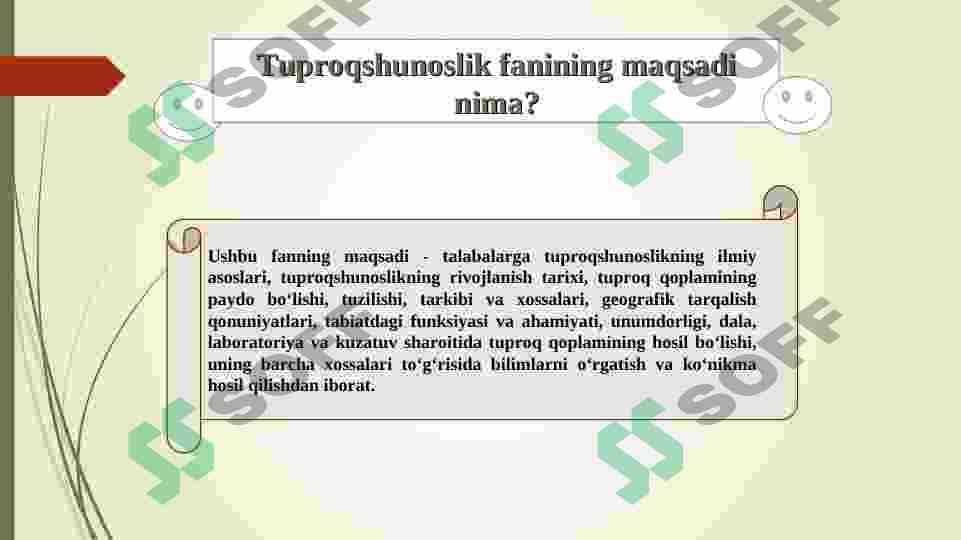 Tuproqshunoslik fani , tarixi , o'rganish metodlari va istiqbollari 6