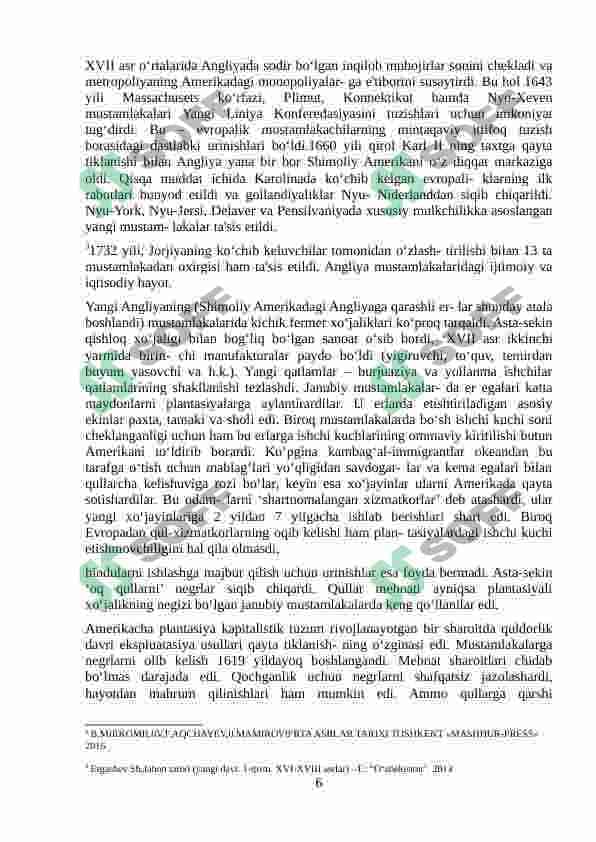 Tarix darslarida XVII asrda shimoliy Amerika.Amerika qo’shma shtatlarini tashkil topishi 6