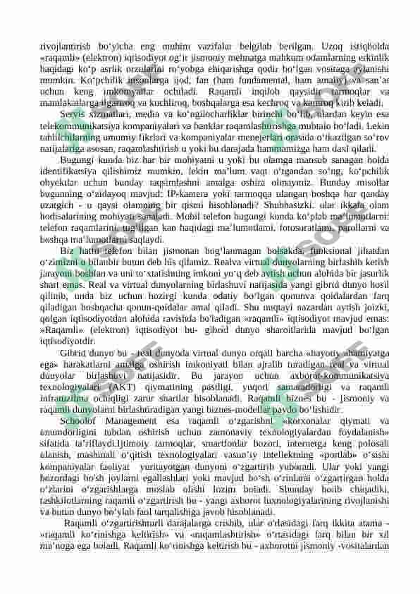 IQTISODIYOTNING BARCHA SOHALARINI RAQAMLI TEXNOLOGIYALAR ASOSIDA YANGILASH ZARURIYATI 6