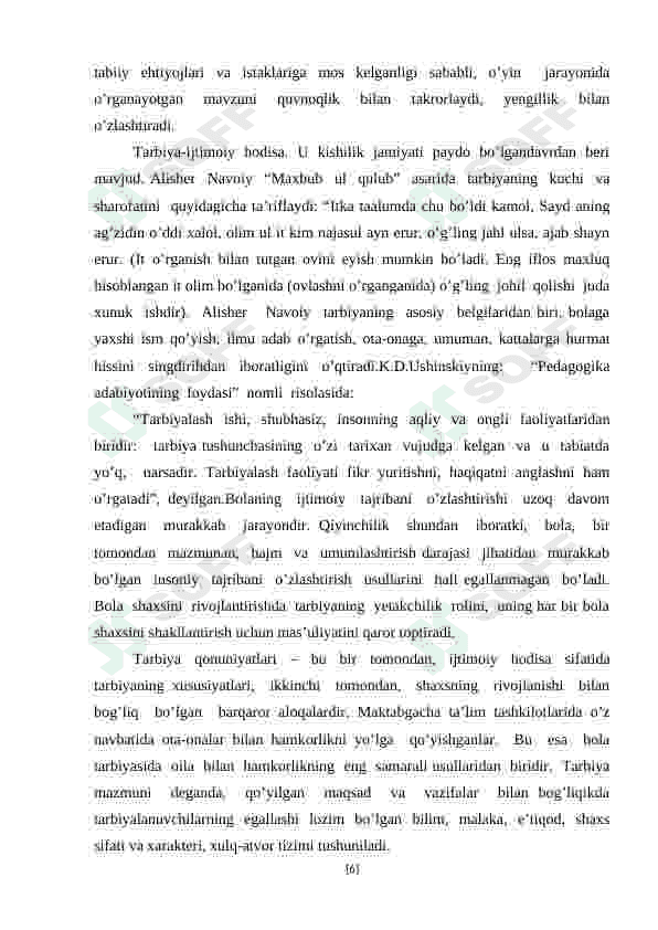 Maktabgacha   yoshdagi  bolalarning rivojlanishi  va  ta'lim  tarbiyasi kurs ishi 6