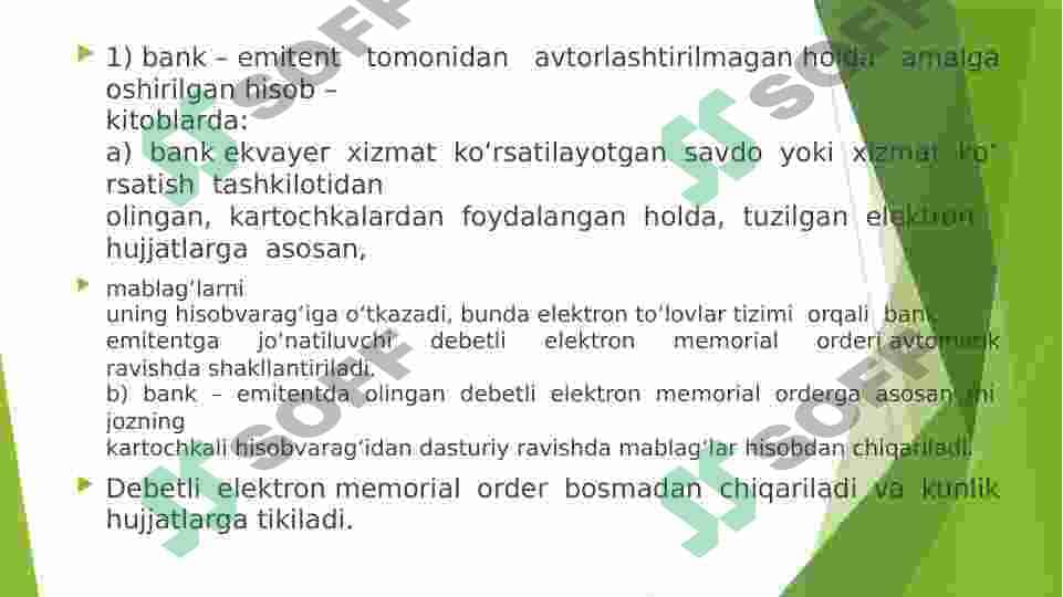 Bank plastik kartochkalar bilan operatsiyalar va ularning hisobi 6