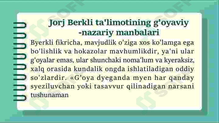 Jorj Berkli falsafasi 6