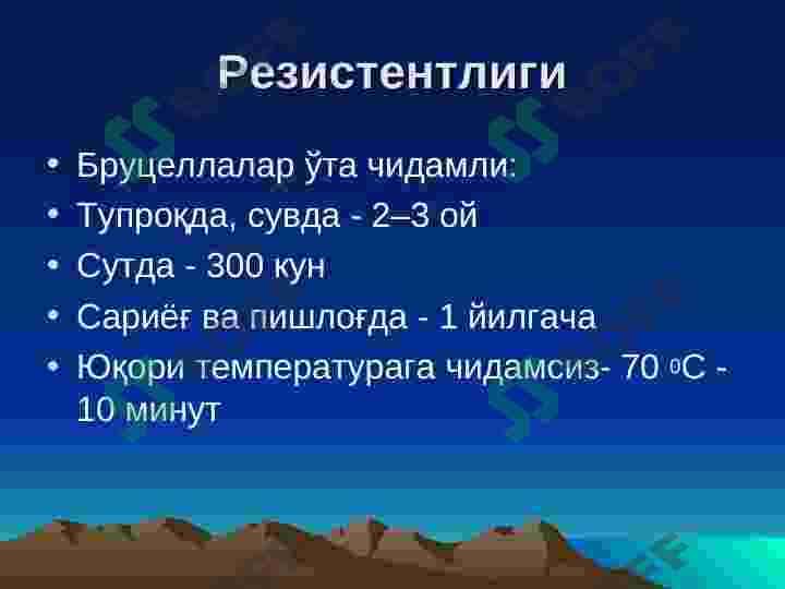 O'ta hafli yuqumli kasallik qo'zg'atuvchilari    Brutsyellyez, Kuydirgi   (sibir yarasi), O'lat (Chuma), Tulyaryemiya 6