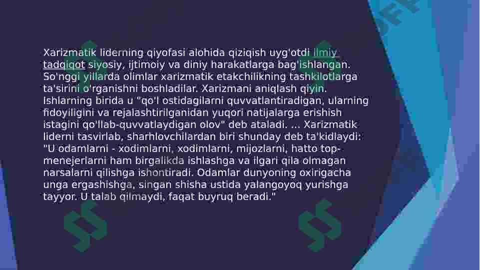 Xarizmatik yetakchilik 6