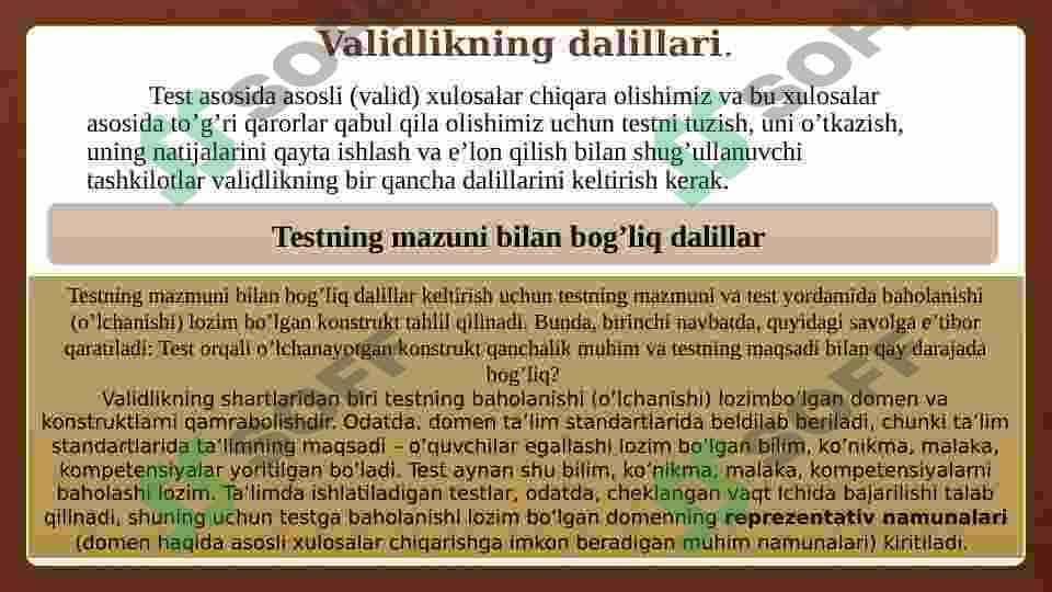 Testning sifati validlik 6