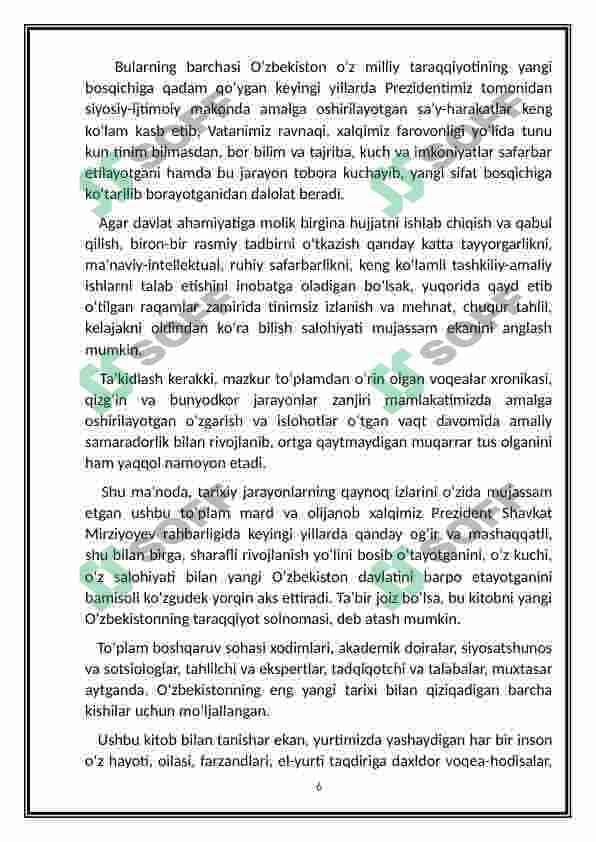 YANGI O’ZBEKISTON TARAQQIYOTI 6