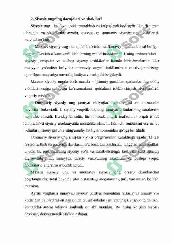 SIYOSIY MАDАNIYAT, SIYOSIY MАFKURАLАR 6