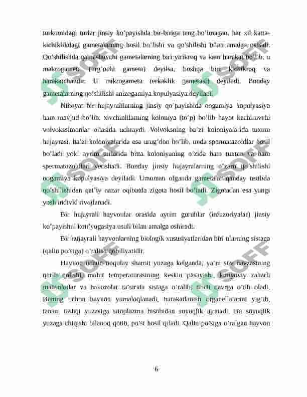 UMIRTQASIZ HAYVONLAR KELIB CHIQISHIDA FILOGENETIK BOG‘LIQLIGI 6