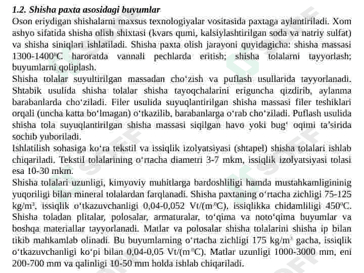 ISSIQLIKDAN   IZOLYATSIYALOVCHI   MATERIALLARNING TURLARI 6