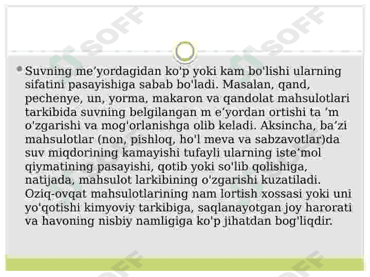 Oziq-ovqat mahsulotlarining kimyoviy tarkibi 6