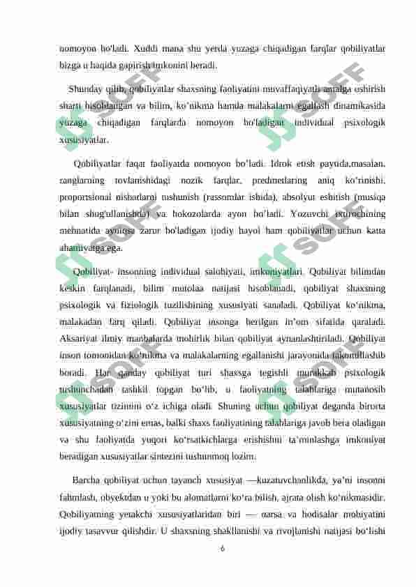 Qobiliyatlar 6