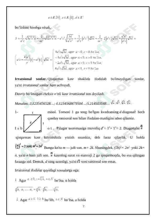 Kasr maxrajini irratsionallikdan qutqarish 7