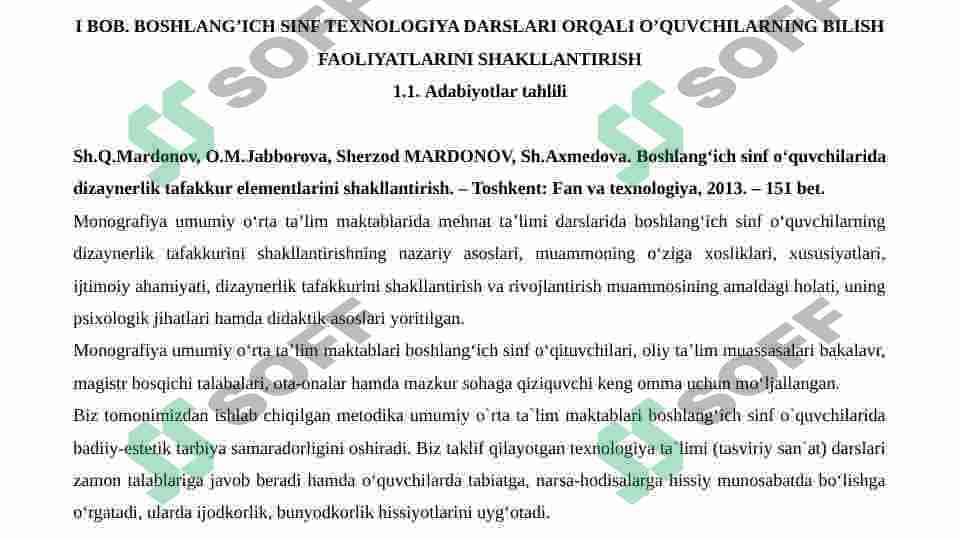 BOSHLANG'ICH SINF TEXNOLOGIYA DARSLARIDA O'QUVCHILARNING BILISH FAOLIYATINI SHAKLLANTIRISH METODLARI 7