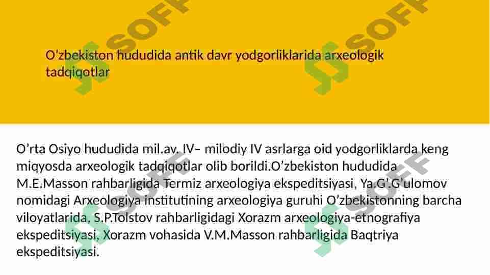 Etnomadaniyat Arxeologik yodgorliklarning oʻrni 7
